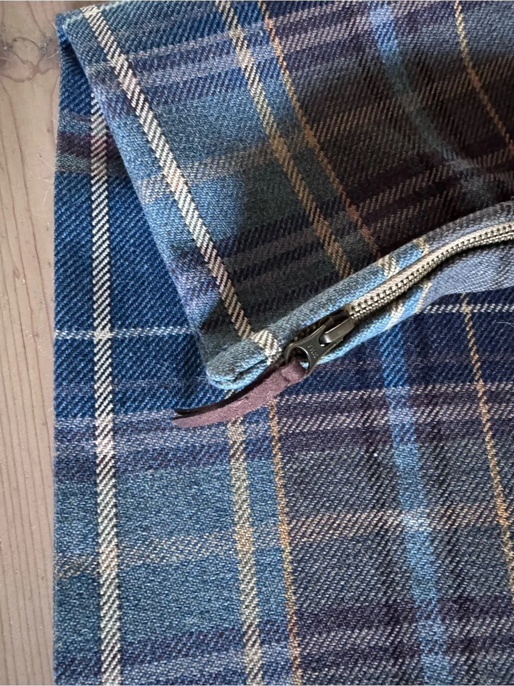 Pottery Barn Blue Plaid Throw Pillow Cover